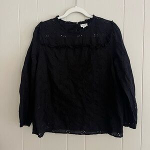 J. Crew high neck eyelet 100% cotton blouse